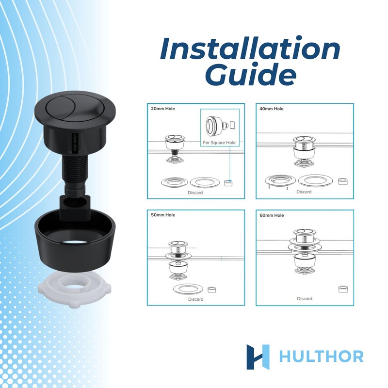 Hulthor Universal Toilet Flush Button Kit – Toilet Push Button