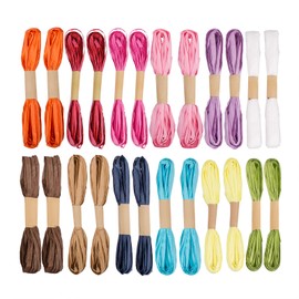 DanziX Papierbandschnur, 24 Stück, 200 m, 12 Farben, Verpackungsschnüre für Bastelarbeiten, Geschenkverpackungen, Weben, Weihnachtsdekoration