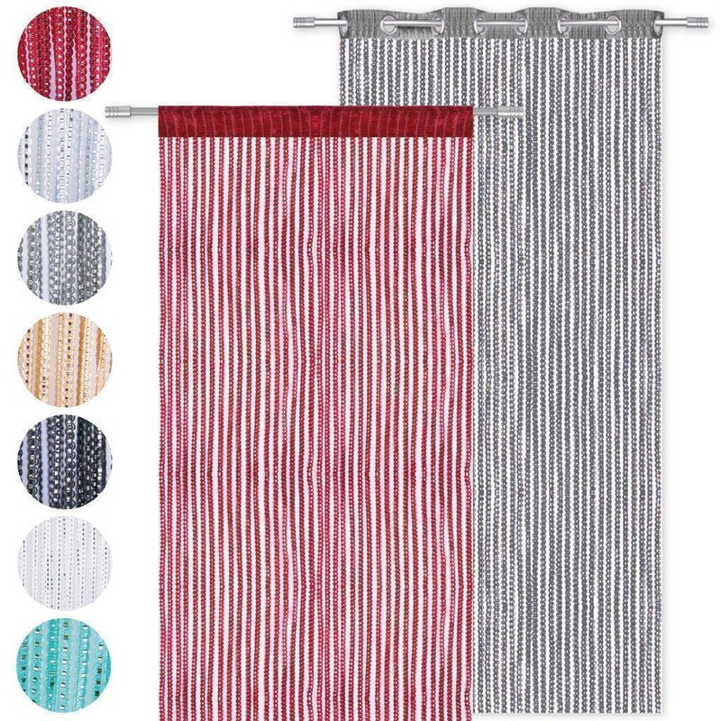 Arsvita String Curtain Metallic Look String Curtain Door Curtain with