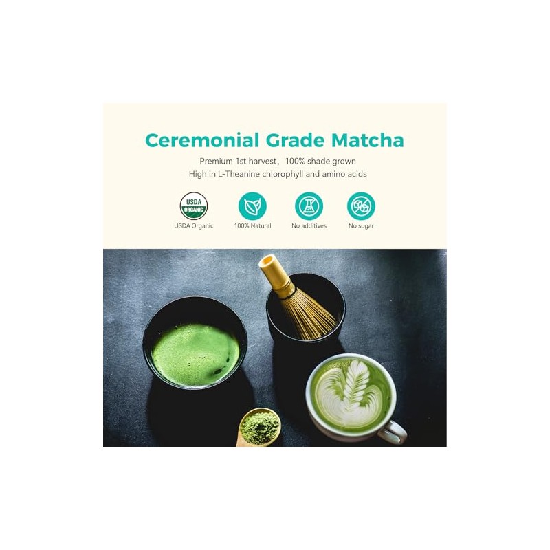 Emerail Organic Ceremonial Matcha Powder - Premium Green Tea 60g