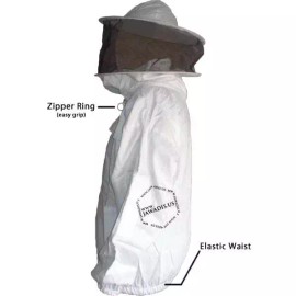 Jawadis USA Beekeeper Zip-Up Jacket with Removable Veil - Cotton, White, Size L