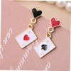 BESPORTBLE 1Pair Heart Playing Card Dangle Earrings for Women Asymmetric