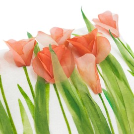 JWH Tulip Flower Throw Pillow Cover Decorative Colorful Red Floral Pillow Case Stereo Accent Pillowcase Colorful Cushion Bed Couch Bedroom 14x20 Inches Green