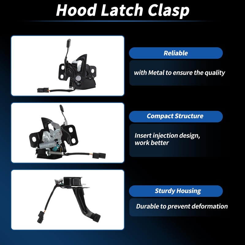 X AUTOHAUX Car Hood Latch Assembly for Honda Pilot 2009
