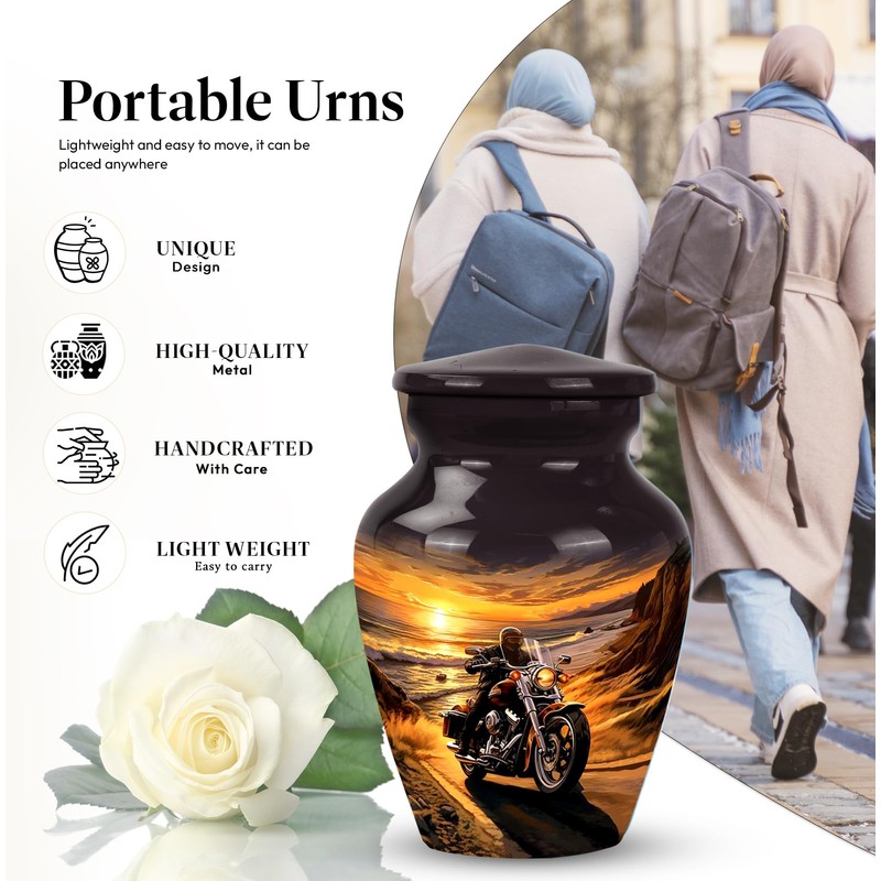 KARYLIZ Motorcycle Cremation Urns for Human Ashes Adult Female Funeral