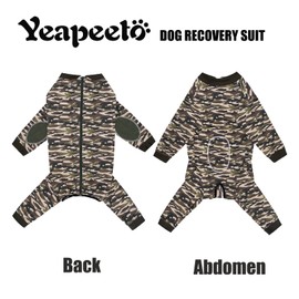 Yeapeeto Dog Onesie Surgery Recovery Suit for Large Medium Bodysuit Dogs Pajamas PJS Full Body for Shedding, Prevent Licking, Wound Protection, Cone Alternative (7XL, Camo)