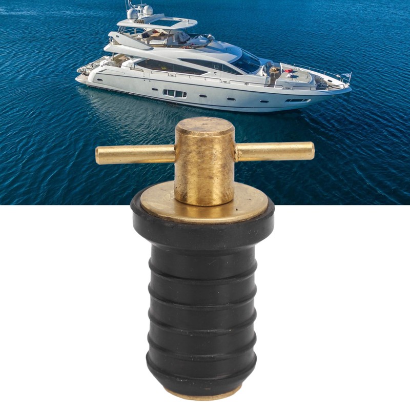 Marine Boat Brass T Handle Drain Plug Strong Structure Twist