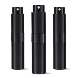 Putmhim 3Pcs 8ml Cologne Travel Bottle, Perfume Atomizer, Refillable Perfume Sprayer, Twist Up Perfume Bottle, Mini Perfume Dispenser（Black）