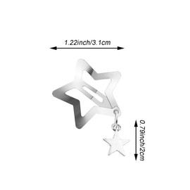 30 PCS Star Snap Hair Clips Y2K Metal Hair Barrettes Silver Non Slip Hair Pins Headpieces Decoration Cute Star Hair Accessories Hairclip for Thin Thick Hair