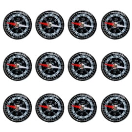 12 x Mini Kids Compass, Multipack of Small Button Compasses are Ideal for Party Bags, Childrens School Activities, Prizes and Outdoor Games, Pack of 12