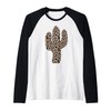 Western Leopard print cactus graphic used Vintage Retro Raglan Baseball