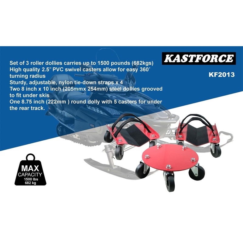 KASTFORCE Snowmobile Dolly Heavy Duty V-Slide with 2.5” PVC Swivel