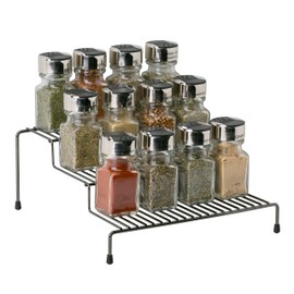 Kitchen Details 3 Tier Free Standing Spice Rack Organizer Shelf, Counter Top, Pantry Kitchen Cabinet, Onyx