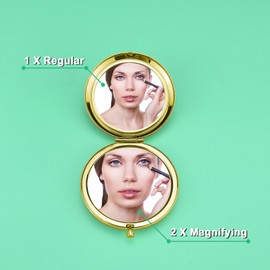 Hairdresser Gifts Hair Stylist Gifts Compact Makeup Mirror Barber Gifts Thank You Gifts for Hairdresser Beautician Gifts Folding Makeup Mirror Inspirational Graduation Gift for Salon Stylist(Gold)