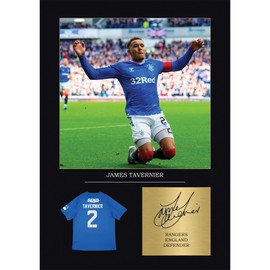 James Tavernier Rangers FC Gift Signed A4 Print Display Unframed Rangers Gifts For Boys Digitally Reproduced Signature Rangers Gifts For Men
