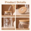 8 Pack Glass Cup with Lid and Straw 16oz Wildflower