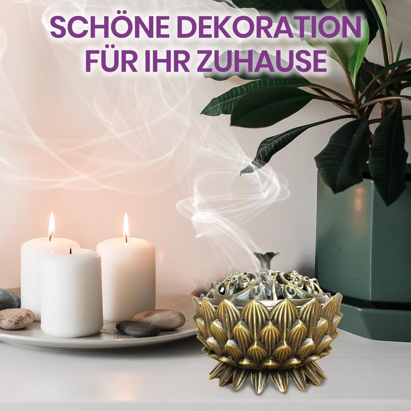 Lotus Incense Burner - Incense Burner Lotus, Charcoal, Cone, Sage,