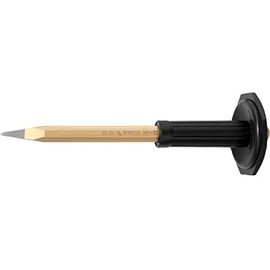 Rennsteig 331 250 1 Pointed Painted Chisel with Handguard, Gold/Red, 250 mm