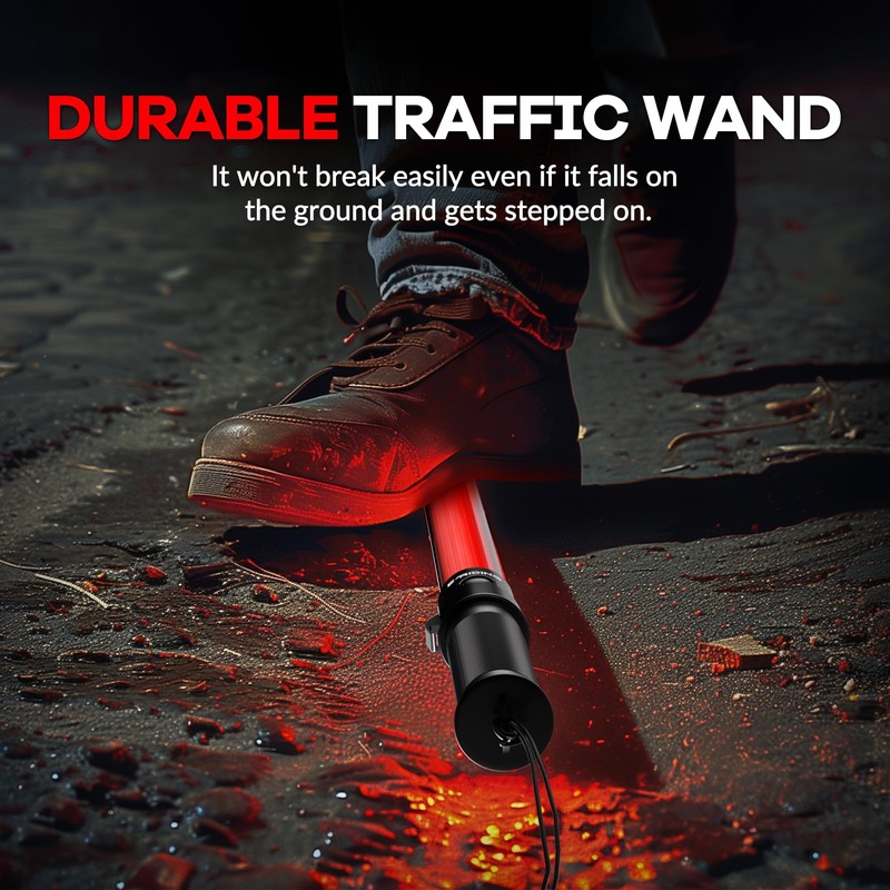 E-riding 20 Pack Traffic Wand, 21 Inch Red Traffic Control