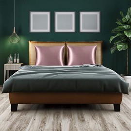 PiccoCasa Mulberry Silk Pillowcase for Hair and Skin, Both Sides 25 Momme Pure Silk, Silk Pillow Cover with Hidden Zipper Closure, 1Pcs Mauve 50x65cm/Standard