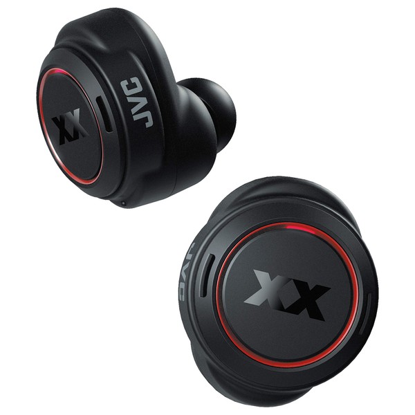 JVC HA-XC90T Fully Wireless Earbuds XX Series Waterproof Dustproof Shockproof Tough Body Large Aperture Driver Unit Up to 45 Hours Playtime Hands-free Calling Support Bluetooth Ver. 5.0 Black