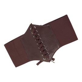 Corset, women's corset, pirate corset, brown, corset belt, vintage lace-up elastic waist belt, women's corset belt, brown belt waist trainer, waist shaper for women, brown, One size fits all