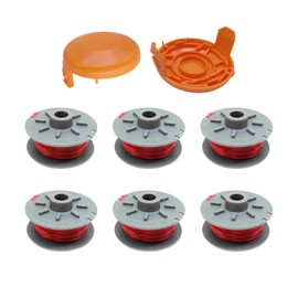 RUIITEN 5364-20 Replacement Spools and Caps for Gardena Turbo Trimmer SmallCut Art 2401 (6 Spools + 2 Caps)