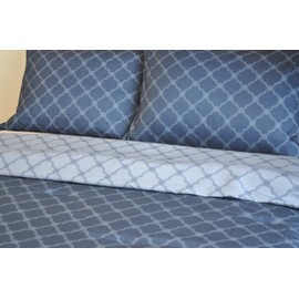 Natural Comfort Luxury Lines Microfiber Reversible Comforter Set, Queen, French Mediterrane