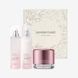 Jaminkyung 선물포장 자민경 프리미어 녹차 스네일 스킨+로션+달팽이크림 기프트 세트 Gift Set of Jamin Kyung Premier Green Tea Snail Skin + Lotion + Snail Cream