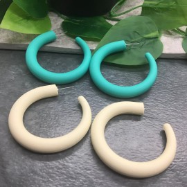 Unbranded 4 PC 2" Acrylic C Hoop Bright Colors Pierced Boho Earring Set New Free Ship 8855