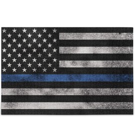 Oarencol Black White and Blue Stripe American Police Flag Jigsaw Puzzle Honoring Law Enforcement Officers 500 Pieces Puzzles for Adults Kids