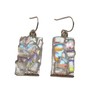 Celestial Fused Dichroic Glass Bubble Dot Sterling Silver Earrings N101