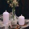 Girimax Blush Pink Flameless LED Pillar Candles with Remote, Flickering