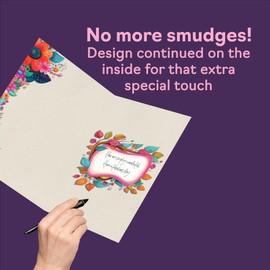 Mom Birthday Card - Vibrant Flowers - Beautiful Happy Birthday Card for Mom from Daughter Son, A5 Floral Bday Mothers Day Greeting Cards