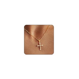 GlamRays cross pendant for women, cross pendant 14K gold plated cross pendant necklace Dainty gold cross necklace for women fashionistas