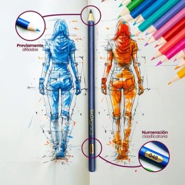 Juego De Lapices Para Dibujar Pintar De Colores Vibrantes 120 Pz                                                                                      