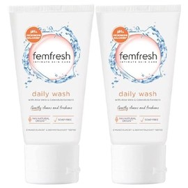 2 Pack Bundle - Femfresh Intimate Skin Care Daily Intimate Wash Travel Size (2X 50ml). A Hadco Bundle with Our Gold Gel Crystal Collagen Eye Mask Pack.