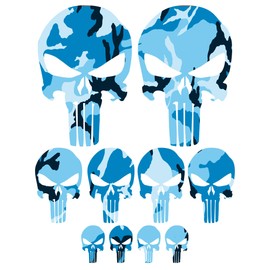 10 Pieces Skull Stickers for Cars or Motorcycles - Skull - 3 sizes. Car Motorcycle Bike Scooter (Camouflage Artick)
