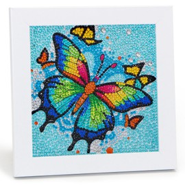 Libfx Diamond Art Kits for Kids with Frame Diamond Art for Kids Girls Boys Beginners Arts and Crafts for Kids Ages 8-12 Christmas Birthday Gifts (Butterfly)