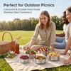 5 Pack Stainless Steel Food Storage Containers with Lids, Metal