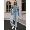 CIMUK Women's Denim Jacket Collarless Button Down 2025 Western Long