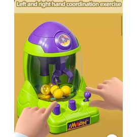 The Claw Toy Grabber Machine Candy Toy Ball Analog Handheld Arcade Game Crane - Green Purple