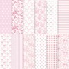 FYSUIMU 24 Sheets Pink Bow Floral Pattern Paper Chinoiserie Scrapbook