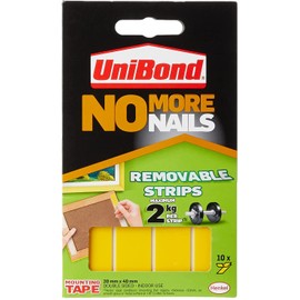 Unibond 781739 No More Nails Klebestreifen ultra stark abziehbar durchscheinend 10 Stück