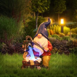 EarthScape Garden Ornament, Gardening Goods, Gardening, Figurine, Object, Solar Light, Resin, Outdoor, Garden, Entryway, Waterproof