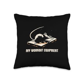 My Workout Equipment - Funny Sarcastic Mouse Trap Humor Throw Pillow