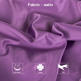 NTBAY 2 Pack Zippered Satin Pillow Cases for Hair and Skin, Luxury Standard Hidden Zipper Pillowcases Set of 2, 50x75 cm, Purple