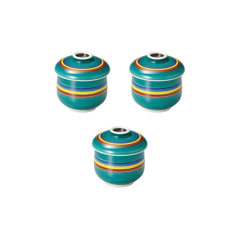 3個セット グリーン巻駒筋ミニ蒸し碗 [ 7×8㎝(150㏄) ] | ミニむし碗 セトモノホンポ(Setomonohonpo)