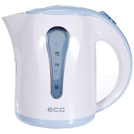 ECG RK 1022 Blue Kettle, 1 Litre, Blue/White, Plastic