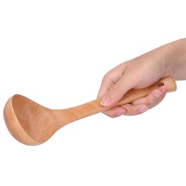 Wooden Serving Spoon, Wooden Soup Ladle for Cooking Wooden Sauce Ladle Wooden Ladle with Long Handle for Kitchen Restaurants